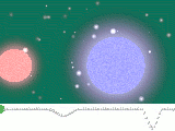 Animacija poteka svetlosti ekliptirajoče dvojne zvezde
